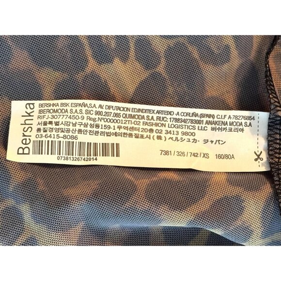 Bershka Leopard Print Mesh Bodysuit Long Sleeve High Neck - Picture 10 of 12